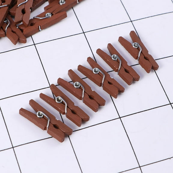 MLINS Wooden Clothespins for Decoration Brown Rust and Moisture Resistant 100 pcs Mini Natural Wood Clips