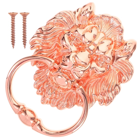 MLINS Wooden Door Handle Gate Door Pull Lion Head Handle Pull Lion Head Door Knocker