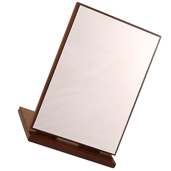 Milisten Mirrors For Bedroom Light Brown Wood Glass 1Pack 6.7x5.1in