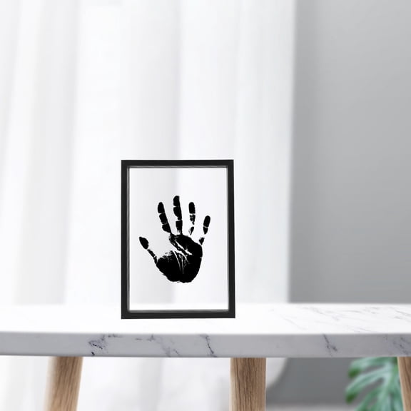 MLINS Wooden Photo Frame for Family Handprints and Baby Display Stand Black Color for Home Decor 6x8 Inches