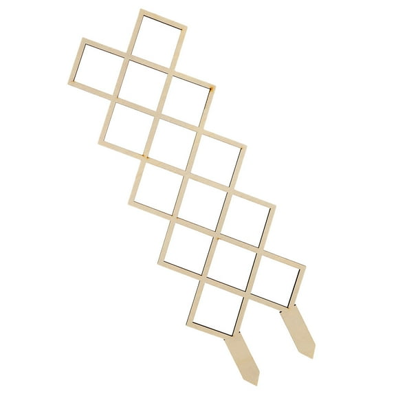 KONTONTY Wooden Plant Trellis for Home Indoor Gardening Light Brown Sturdy Support Reusable 7.5x7.5 Inches