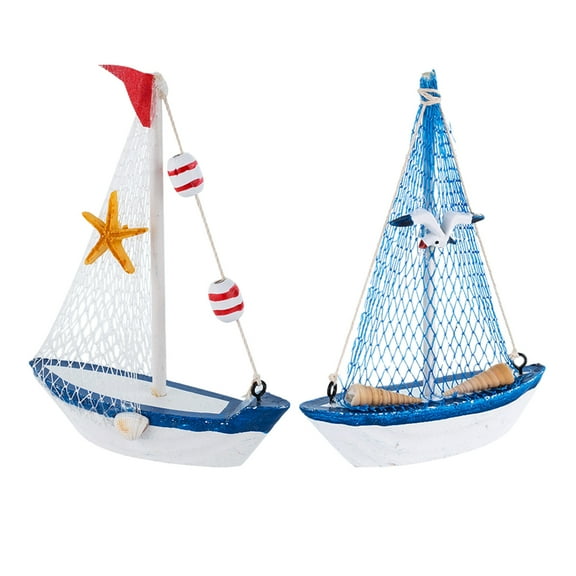 MLINS Wooden Sailing Boat Model for Home Decoration in Assorted Colors Lightweight and Proper Size for Any Indoor Space