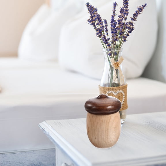 DINHEAROM Portable Cotton Bud Storage Acorn Shape 1Pack