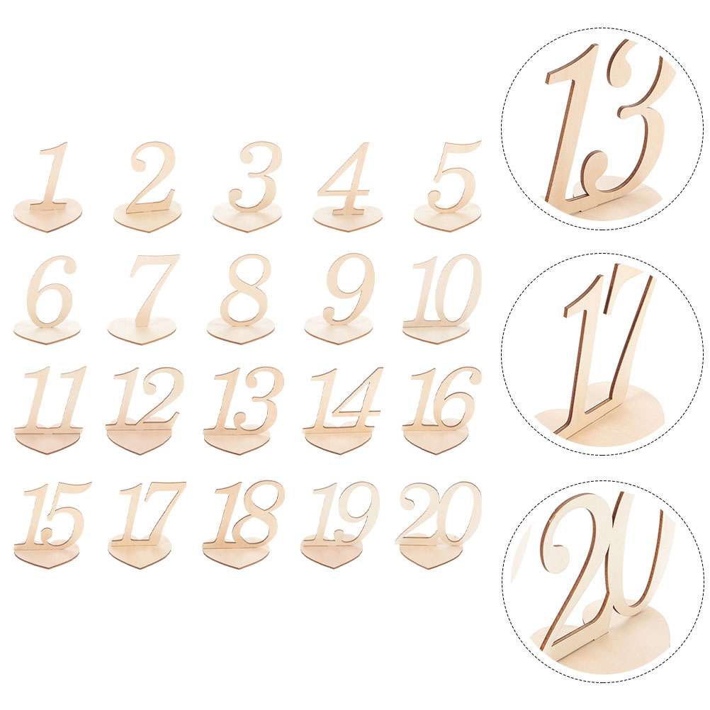 MLINS Wooden Wedding Table Numbers Signs Elegant Coffee Shop Number ...