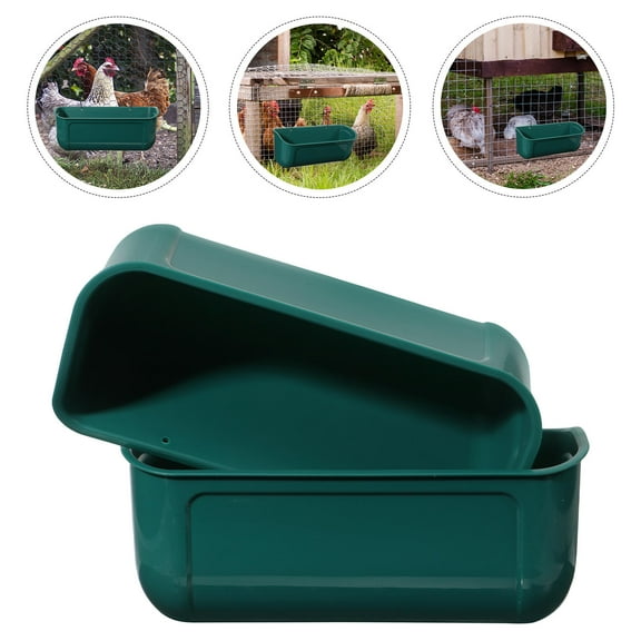 MLINS Worgeous 2Pcs Multi Use Livestock Pet Feeder Heavy Duty Mountable Poultry Feeder with Large Capacity Trough