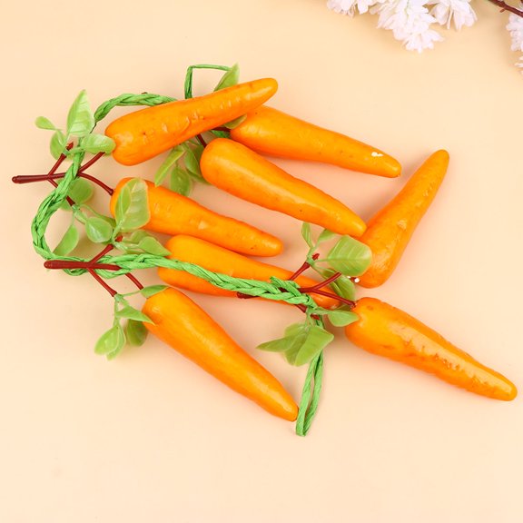 MLINS Worgeous 8 Heads Carrot Plastic Hanging Pendant Artificial Vegetable Kitchen Decoration Creative Layout Decorative Props Party Supplies