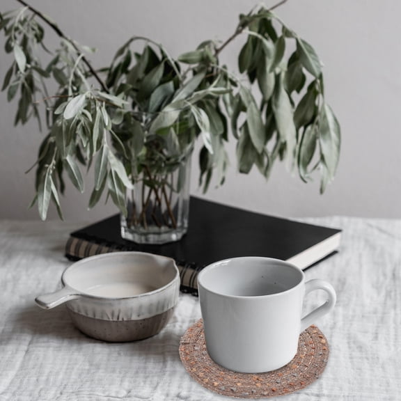 MLINS Woven Coasters Set of 4 Cotton Yarn Coffee Color for Decor Use Keeps Tabletop Clean and Neat