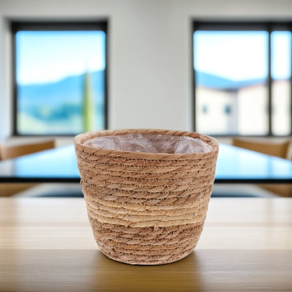 Milisten Gardeners Woven Planter Basket Khaki Synthetic Material 1Set