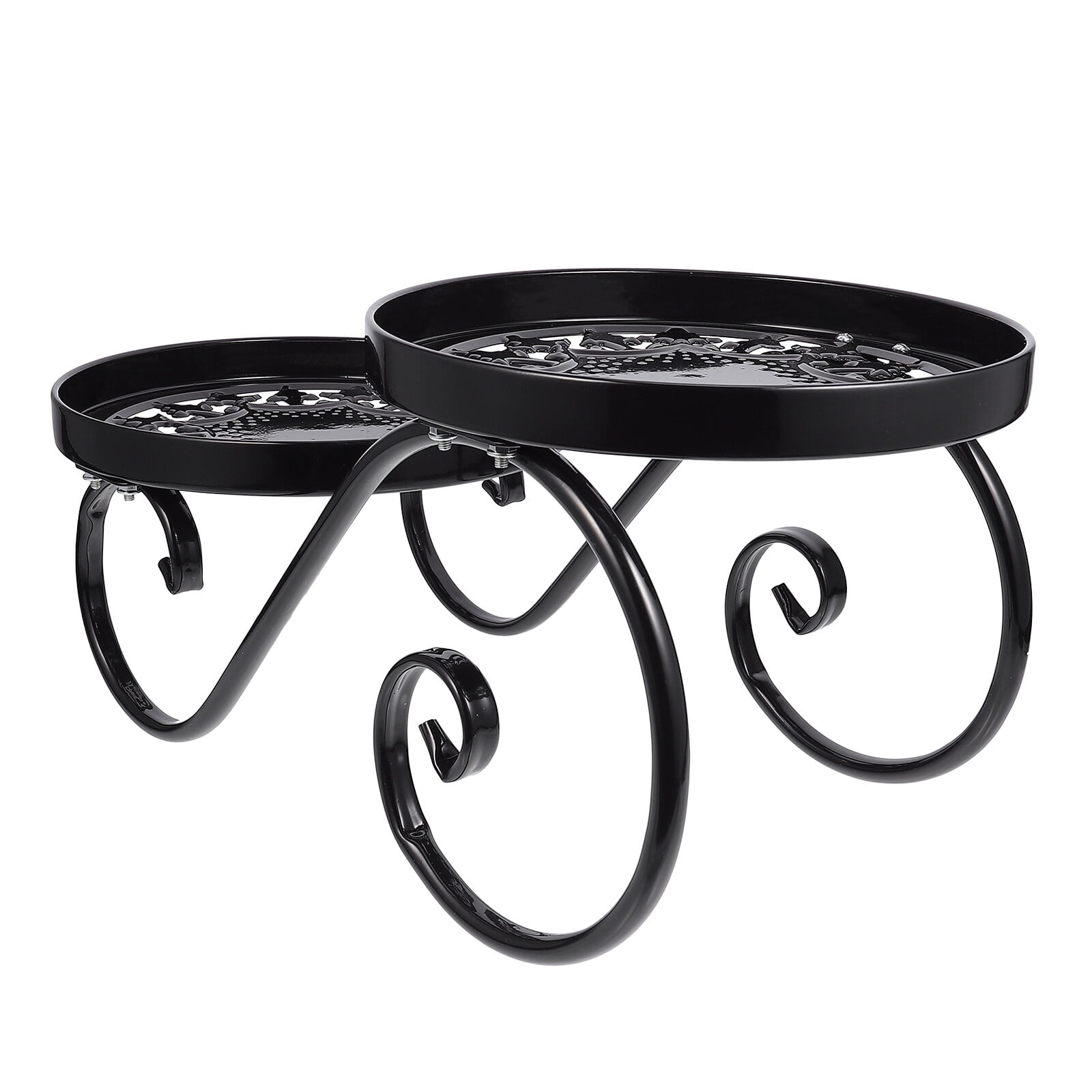 DINHEAROM 1Pc Black Flower Rack Balcony Plant Holder Space Saving Storage Solution