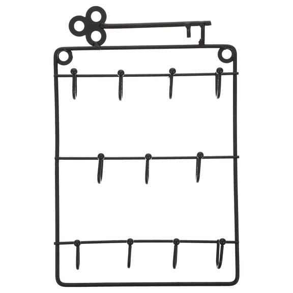 MLINS  Wrought Iron Key Holder S Hooks for Ornaments Clothing Hangers Black