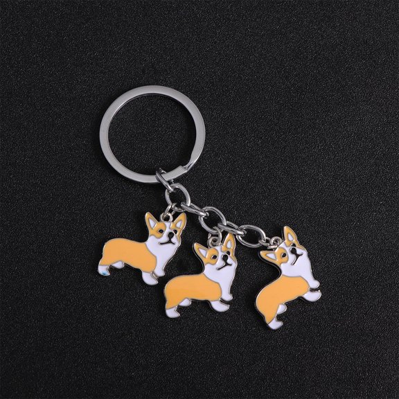 MLINS Yellow Metal Dog Shape Keychain for Hanging Keys Handmade Premium and Durable with Firm String 1
