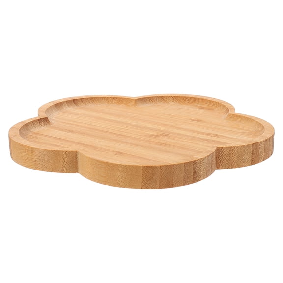 GAXIRE Food Plate Natural Moso Bamboo 1Pack 9.8X9.8X0.6In For Homeowners Kitchen Helper
