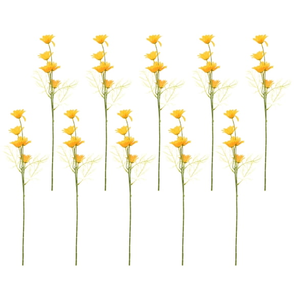 MLINS Yellow Silk and Plastic Daisy Bouquet for Home Decor Lifelike and 10pcs