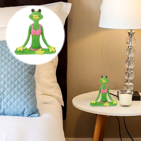 MLINS  Yoga Frog Garden Statue Ornament Decoration Office