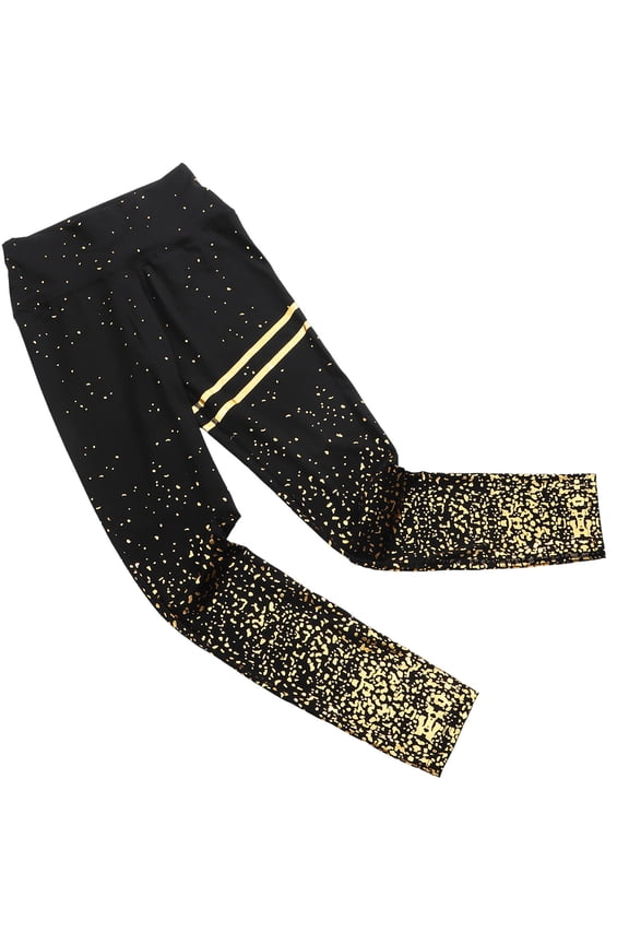 Yoga Sweatpants Women High Waisted Style Black Polyester 1Set