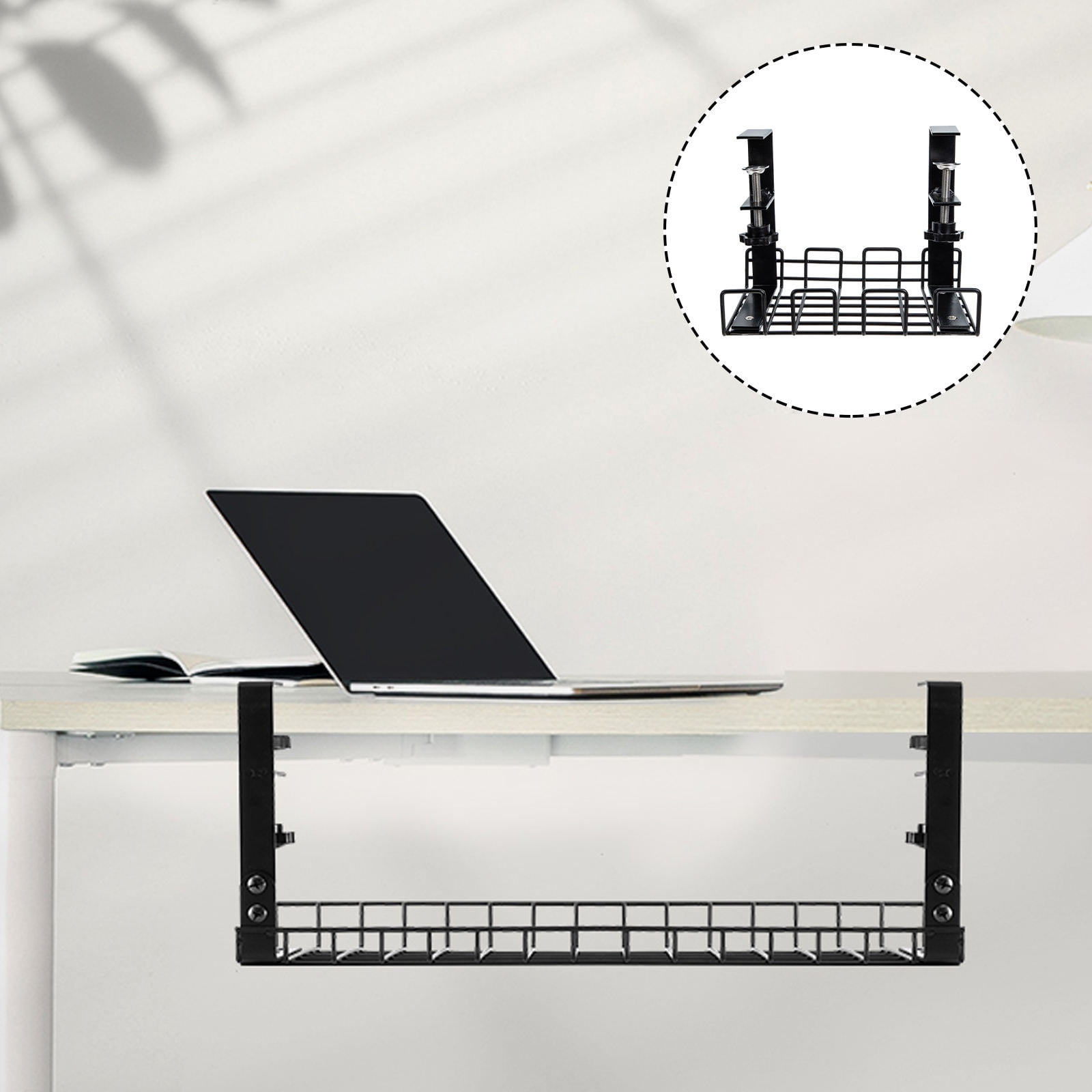MLINS under Table Cable Organizer Wire Storage Rack Desk Cord Holder ...