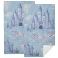 MLJA Unicorn Castle Fantasy Absorbent Hand Towels 27.5*16in for
