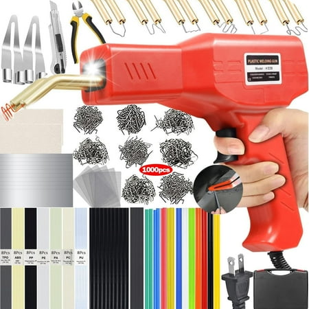 MLL Upgraded 220W Plastic Welder, 2 in 1 Plastic Welding Kit Plastic Repair Welder Kit 1000PCS Hot Stapler Soldering Gun with 100PCS Plastic Welding Rods Car Bumper Repair Kit for Most Plastic Repair