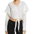 thumbnail image 1 of MLM Label Womens Miller Crop Top Blouse, White, X-Small, 1 of 2