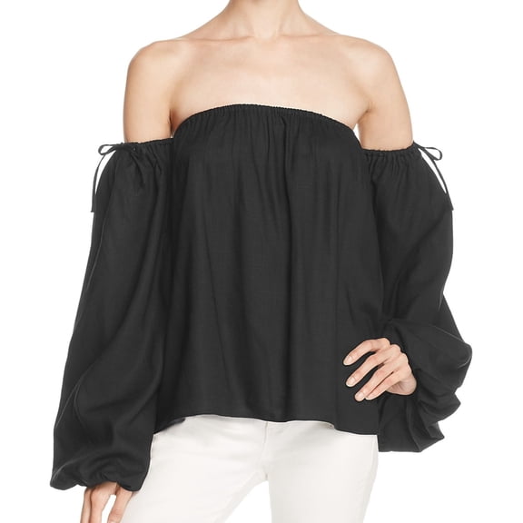 MLM Label Womens Simple Knit Blouse, Black, Small