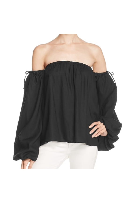 Womens Simple Knit Blouse, Black, Small