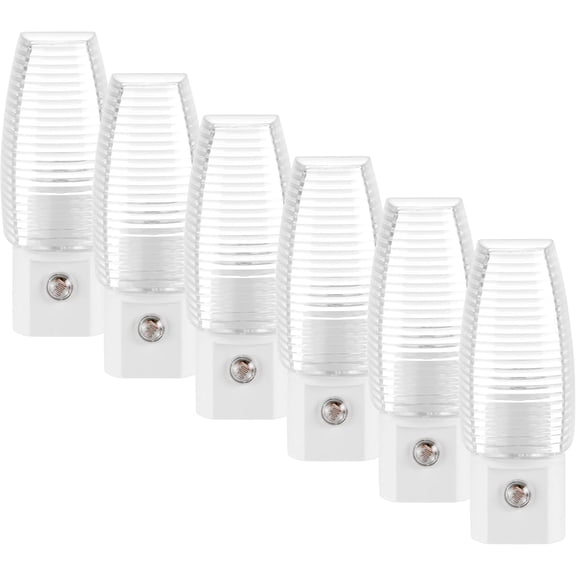 MLN-16 LED Plug in Night Light - Features Auto Dusk to  Sensor, 5000K Daylight, 5 Lumens, Ideal for Bedrooms, Bathrooms, and Hallways - 6 Pack