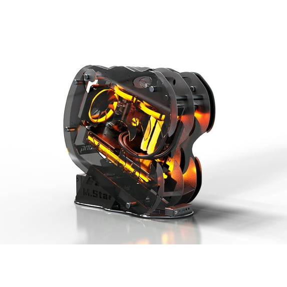 MLOONG M.STAR 3 Black MATX Mid Tower PC Gaming Case with High Airflow Perforated Design, Supports M-ATX/ITX Motherboards, 240mm AIO at the Top, and Tempered Glass Window