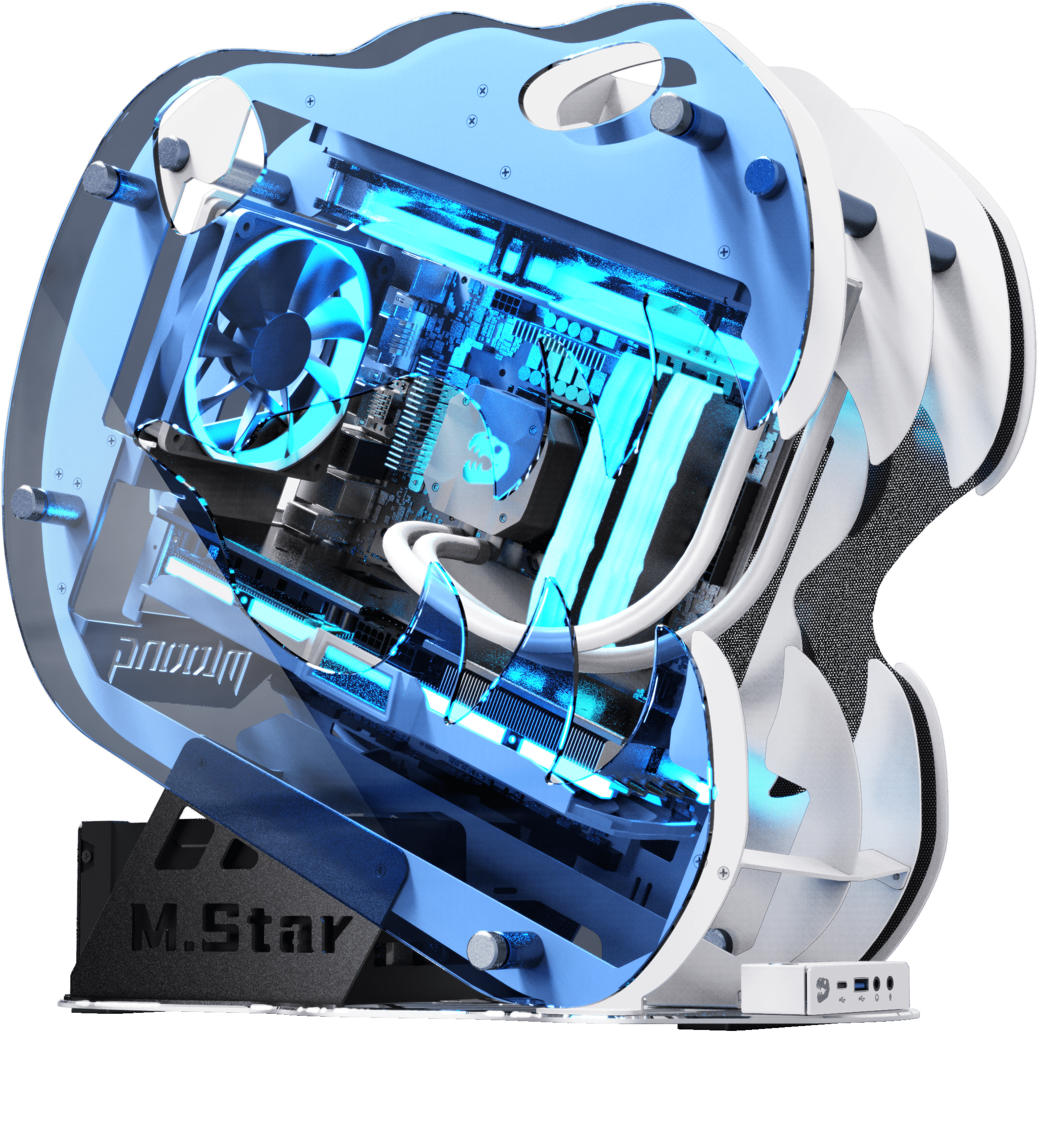 [CASE] MLOONG M.STAR 3 Blue MATX Mid Tower PC Gaming Case with High Airflow Perforated Design, Supports M-ATX/ITX Motherboards, 240mm AIO at the Top, and Tempered Glass Window - $159