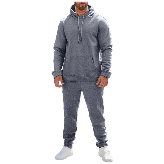 MLQIDK 2 Piece Set Mens Sweatsuits Fleece Hoodie and Sweatpants Workout Gym Jogging Sweat Suits Lounge Outfit Casual Athletic Sweatsuits Big and Tall Winter Suit Sets Army Green L