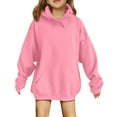 thumbnail image 1 of MLQIDK Black Hoodie Kids Girls Sweatshirt 10-12 Years Long Sleeve Solid Color Cute Plain Hoodie Preppy Pullover Cute Hoodie for Teen Girls 140(9-10 Years), 1 of 5