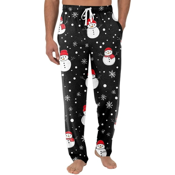 MLQIDK Christmas Pajama Pants Wide Leg Casual Comfy Santa Xmas Tree Snowflake Christmas Pj Pants Christmas Pajamas Pants Plus Size Sleep Pajama Bottoms