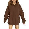 thumbnail image 1 of MLQIDK Cute Solid Color Hoodie Kids Back to School Clothes for Teen Girls 10-12 Years Long Sleeve Solid Color Cute Plain Hoodie Preppy Pullover Cute Hoodie 160(13-14 Years), 1 of 5