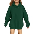 thumbnail image 1 of MLQIDK Cute Solid Color Hoodie for Girls Long Sleeve Solid Color Cute Sweatshirts Pullover Cute Girls Hoodies Kids 10-12 Years 120(5-6 Years), 1 of 5