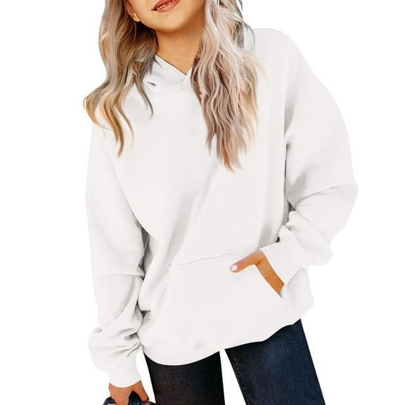 MLQIDK Girls Hoodies Kids 10-12 Long Sleeve Plain Hoodie Solid Color Cute Basic Hoodie Pullover Pink Sweatshirts 160(13-14 Years)