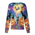 thumbnail image 1 of MLQIDK Halloween Scrub Jackets for Woman Long Sleeve Pumpkin Ghost Bat Printed Scrub Tops Button up Spooky Plus Size Scrubs Set Nurses Working Uniforms Gold 4XL, 1 of 1