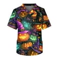 thumbnail image 1 of MLQIDK Halloween Scrub Tops Men Nurse Uniforms Short Sleeve Halloween Nursing Tops Fun V-Neck Scrub Shirts Holiday Printed Medical Scrubs Earthy Yellow 5XL, 1 of 4