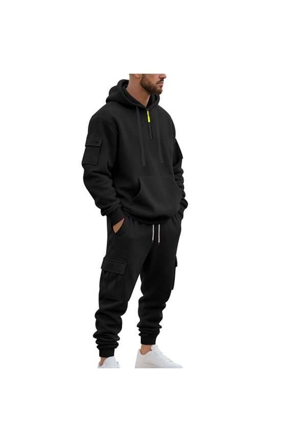 Men's 2 Piece Set Workout Gym Big and Tall Jogging Sweat Suits Sweatsuits Casual Fleece Zip up Hoodie and Sweatpants Athletic Jogging Suit Lounge Outfit Winter Suit Sets Army Green L