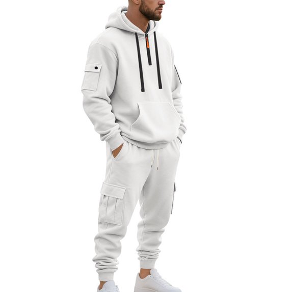 MLQIDK Men's Big and Tall Track Suits 2 Piece Set Athletic Workout Gym Casual Fleece Zip up Hoodie and Sweatpants Tracksuits Winter Jogging Sweat Suits Lounge Outfit Deep Red L
