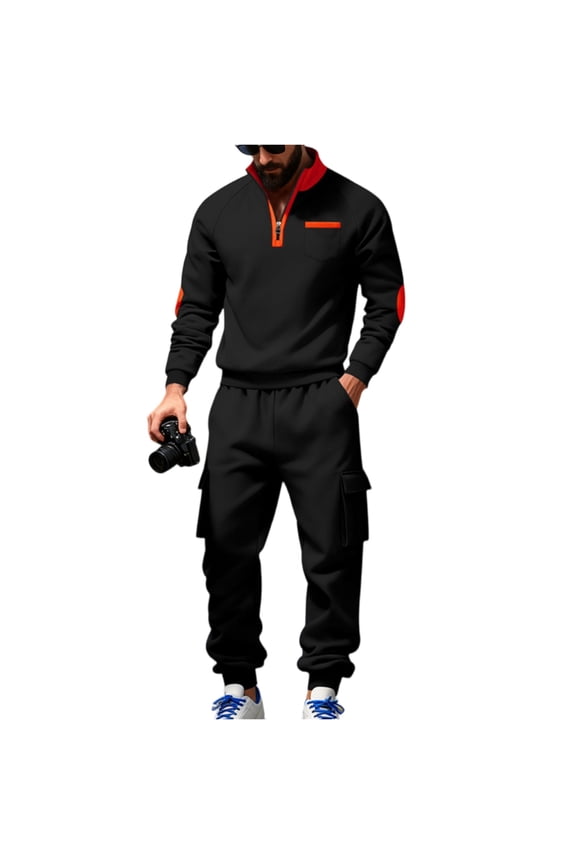 Men's Big and Tall Track Suits Workout Gym Sport Fleece Hoodie and Cargo Sweatpants Jogging Sweat Suits Sweatsuits Athletic Lounge Outfit 2 Piece Set Winter Suit Sets Light Gray L