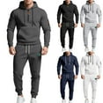 thumbnail image 1 of MLQIDK Men's Big and Tall Workout Gym 2 Piece Set Winter Track Suits Fleece Hoodie and Cargo Sweatpants Sport Tracksuits Athletic Jogging Sweat Suits Lounge Outfit Purple 2XL, 1 of 10