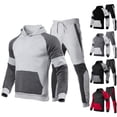 thumbnail image 1 of MLQIDK Men's Sweatsuits Big and Tall Workout Gym Sport Fleece Hoodie and Sweatpants Jogging Sweat Suits Sweatsuits Athletic Lounge Outfit 2 Piece Set Winter Suit Sets Army Green M, 1 of 3
