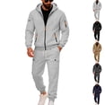 thumbnail image 1 of MLQIDK Mens 2 Piece Sweatsuits Big and Tall Workout Gym Athletic Jogging Sweat Suits Tracksuits Sport Fleece Hoodie and Cargo Sweatpants Jogging Sweat Suits Winter Lounge Outfit Black 2XL, 1 of 7
