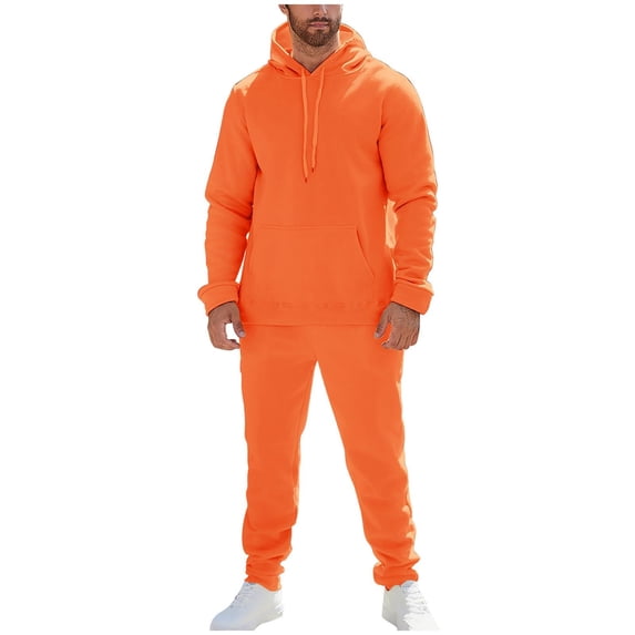 MLQIDK Mens Big and Tall Workout Gym Sweatsuits Fleece Hoodie and Sweatpants 2 Piece Set Athletic Winter Sport Tracksuits Jogging Sweat Suits Lounge Outfit Purple M