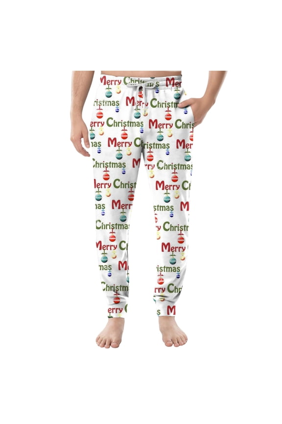 Mens Pj Pants 2025 Lounge Baggy Xmas Tree Snowflake Pjs Pants Comfy Christmas Unisex Pajama Pants Soft Drawstring Sleep Pajama Bottom