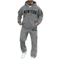 thumbnail image 1 of MLQIDK Mens Track Suits Big and Tall 2 Piece Set Athletic Workout Gym Fleece Zip up Hoodie and Sweatpants Sport Tracksuits Winter Jogging Sweat Suits Lounge Outfit Dark Blue XL, 1 of 3