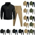 thumbnail image 1 of MLQIDK Mens Workout Gym Track Suits Big and Tall Fleece Hoodie and Sweatpants 2 Piece Set Athletic Winter Casual Sweatsuits Jogging Suit Lounge Outfit Beige M, 1 of 7