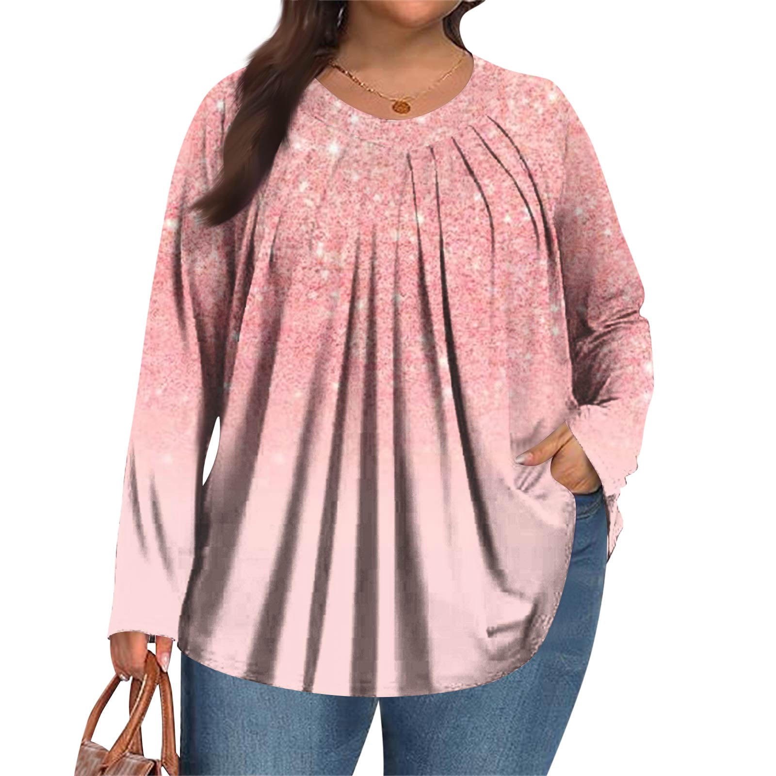 TQWQT Plus Size Blouses for Women Boho Plus Size 5x Dressy Shirts V ...