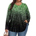 thumbnail image 1 of TQWQT Plus Size Tops for Women Dressy Cute Ladies Plus Size Tops V Neck Long Sleeve T Shirts Plus Women Ethnic Floral Print Casual Blouses 5x Women Plus Size Clothing Green 3XL, 1 of 5