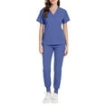 thumbnail image 1 of MLQIDK Scrub Sets for Woman Plus Size Scrub Joggers Stretchy V Neck Yoga Scrub Pants and Tops Nursing Top Medical Scrub Sets Scrubs for Tall Women Royal Blue M, 1 of 6
