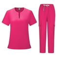 thumbnail image 1 of MLQIDK Scrubs for Women Set Clearance Plus Size Medical Scrubs Stretchy V-Neck Yoga Scrub Pants and Tops Nurse Uniforms Scrub Set Tall Scrubs Sets Hot Pink XXL, 1 of 7